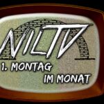 Alter Fernsehbildschirm mit Nil TV Logo
